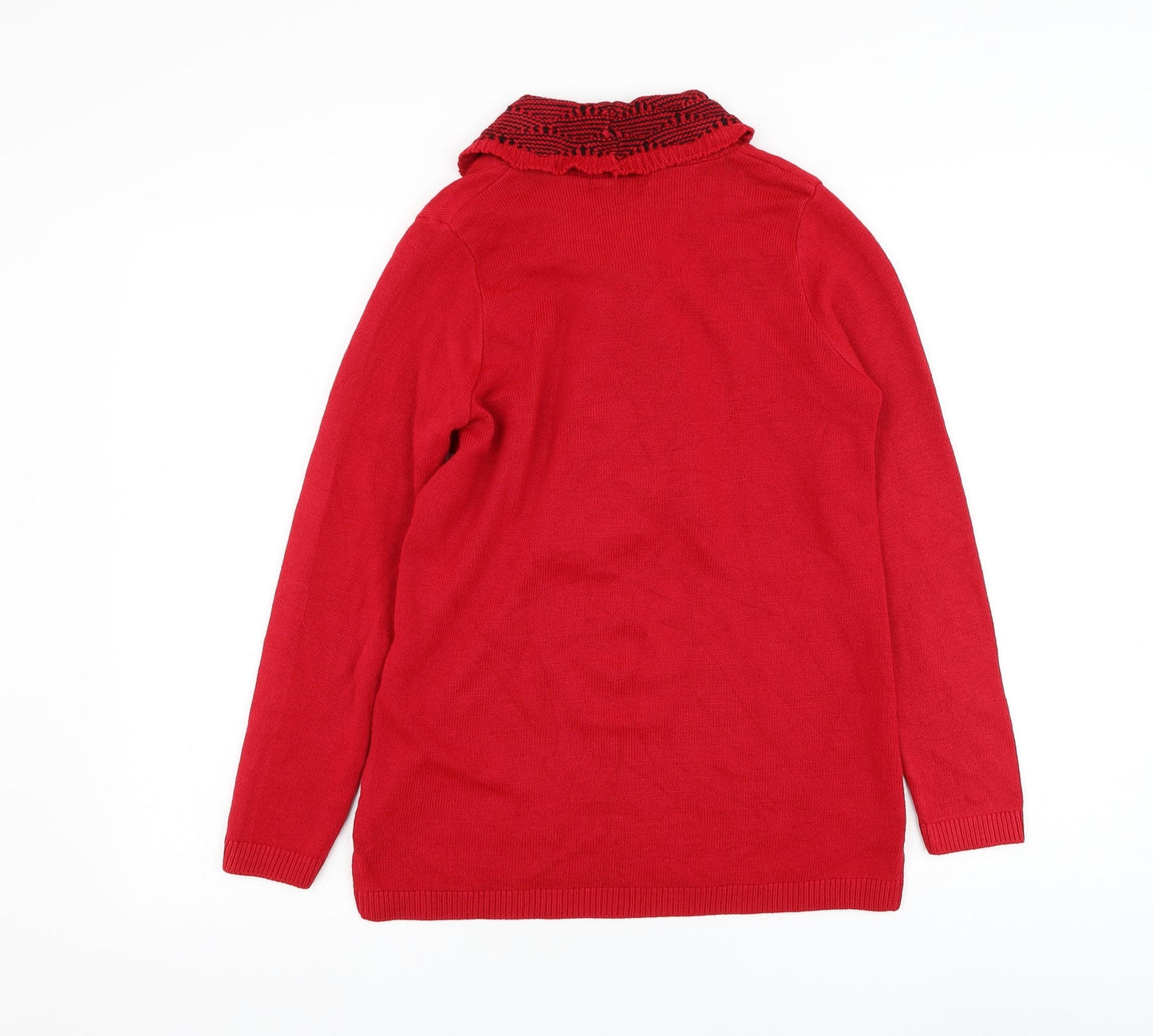 Envy Womens Red Round Neck Acrylic Pullover Jumper Size S