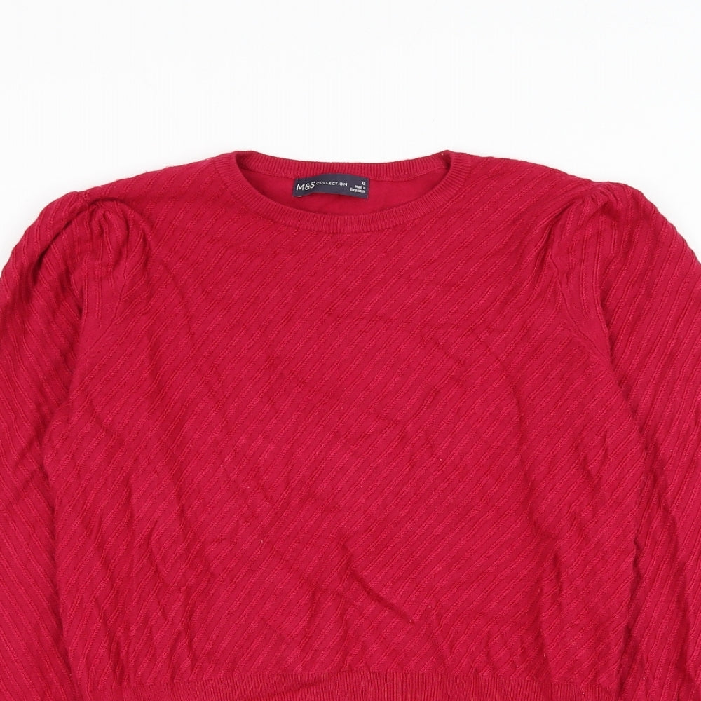 Womens UK Size 12 Marks and Spencer Pink Pullover Jumper