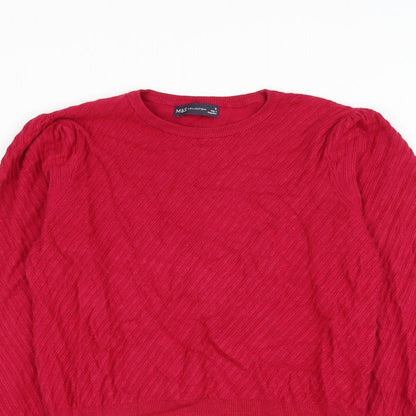 Womens UK Size 12 Marks and Spencer Pink Pullover Jumper