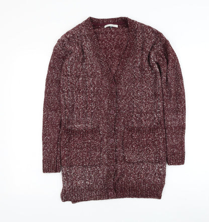 Womens UK Size XS House of Fraser Red Cardigan Jumper
