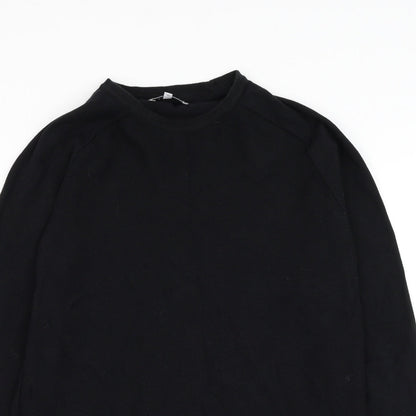 Red Herring Mens Black Round Neck Cotton Pullover Jumper Size S