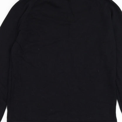 Red Herring Mens Black Round Neck Cotton Pullover Jumper Size S