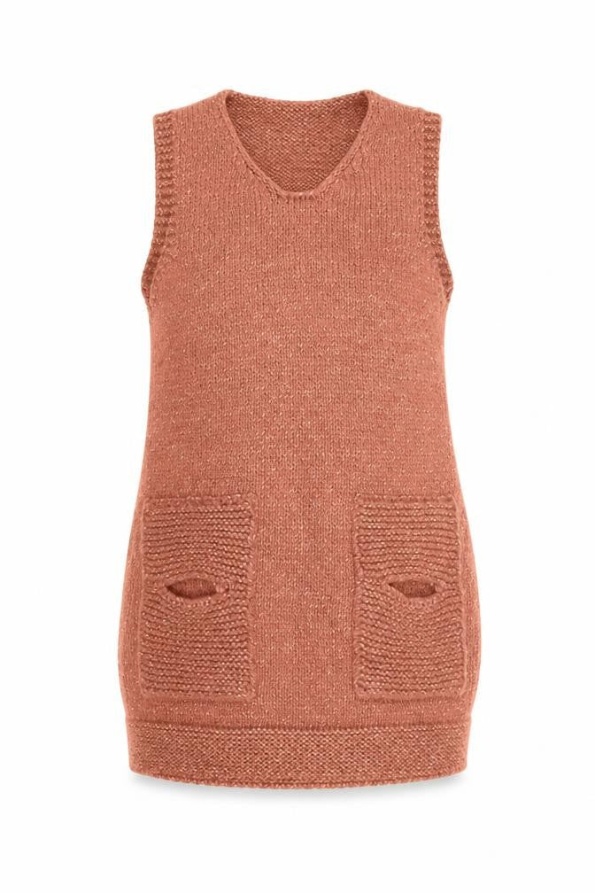 Preworn Womens Pink Polyacrylate Fibre Jumper Dress Size 14 Round Neck Pullover