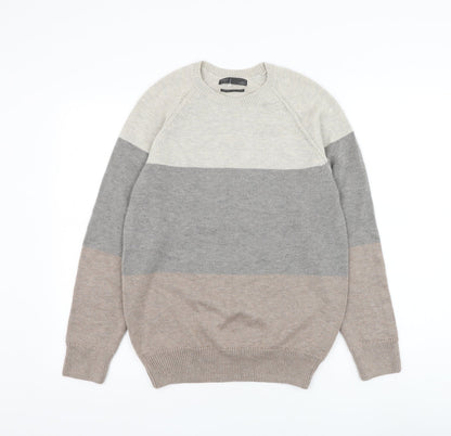 Marks and Spencer Mens Grey Round Neck Polyamide Pullover Jumper Size S