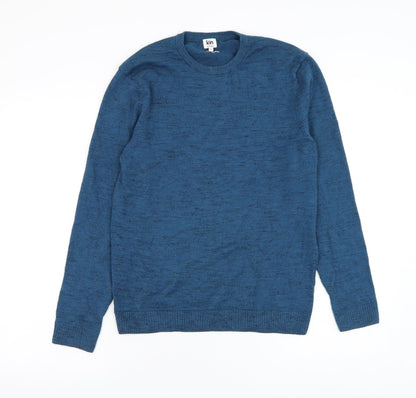 John Lewis Mens Blue Round Neck Polyester Pullover Jumper Size S