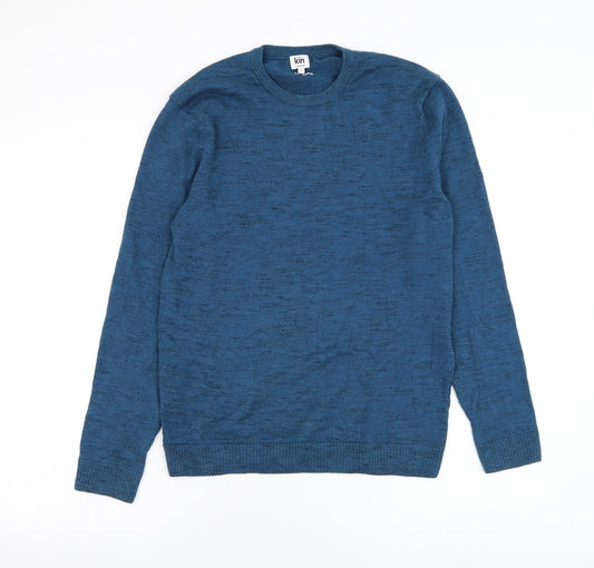 John Lewis Mens Blue Round Neck Polyester Pullover Jumper Size S