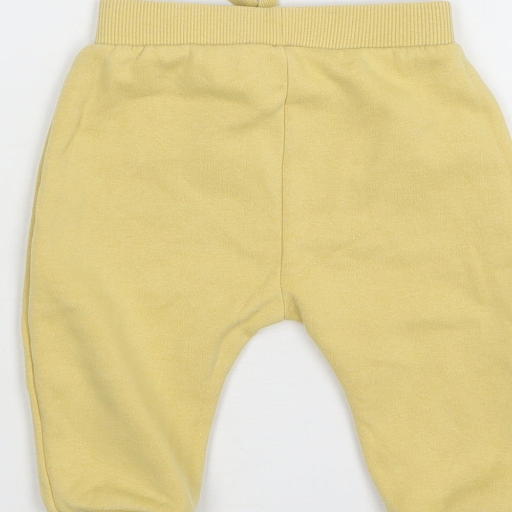 George Baby Yellow Cotton Sweatpants Trousers Size 3-6 Months