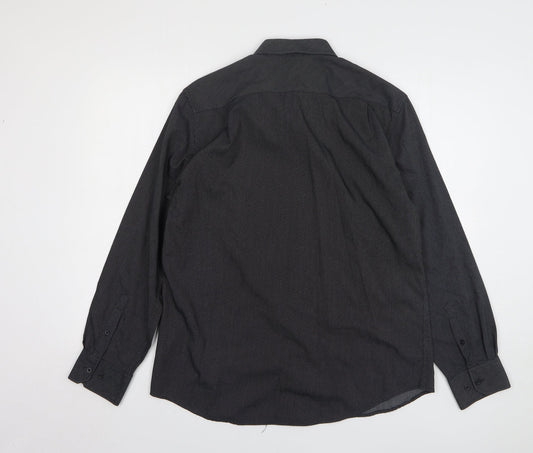 Target Mens Grey Polka Dot Cotton Button-Up Size L Collared