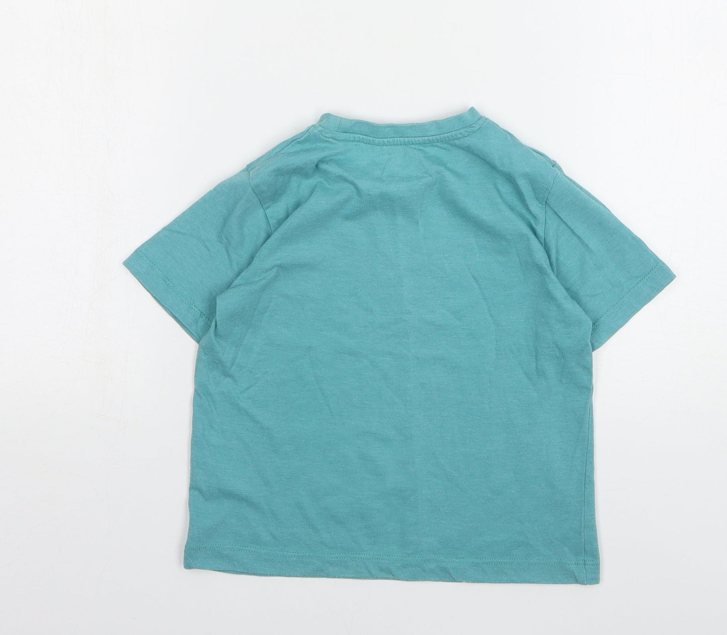 Matalan Boys Green Cotton Basic T-Shirt Size 4-5 Years Round Neck