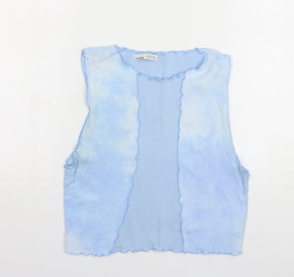 Womens UK Size L Pull&Bear Blue Cropped Tank