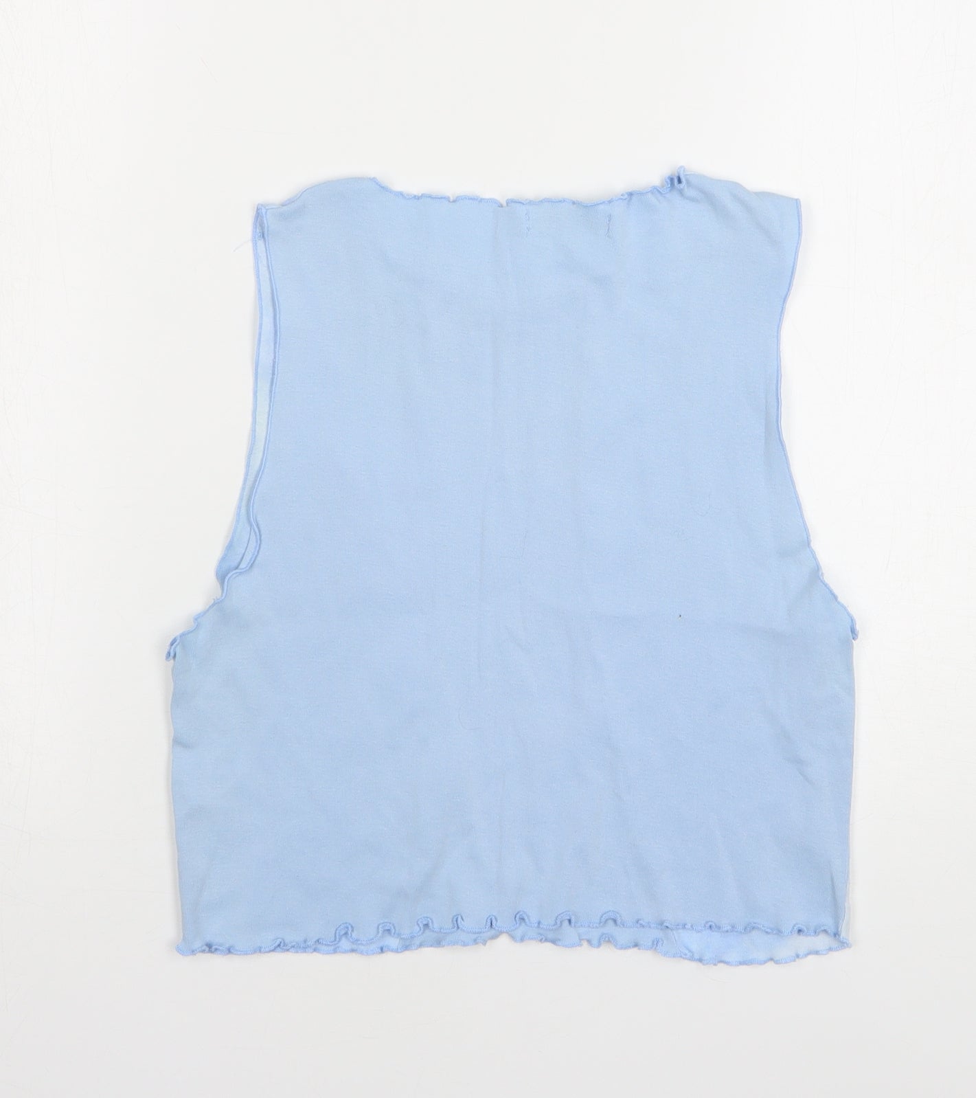 Womens UK Size L Pull&Bear Blue Cropped Tank