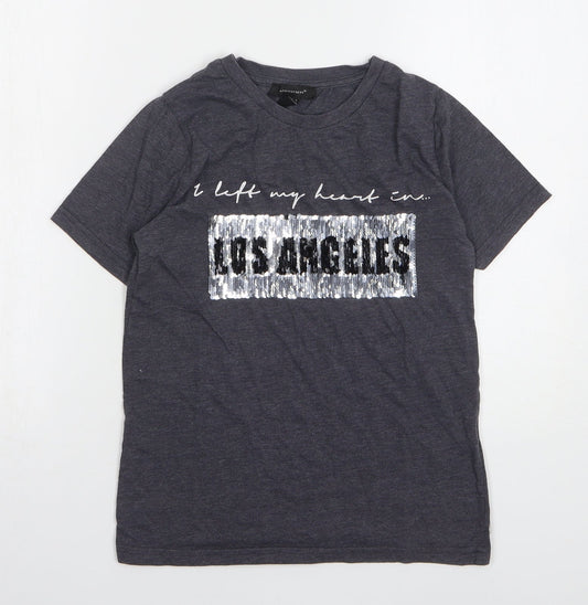 Womens UK Size 6 Atmosphere Grey Basic T-Shirt