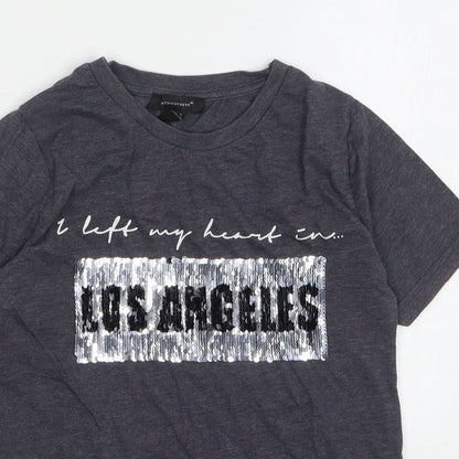 Womens UK Size 6 Atmosphere Grey Basic T-Shirt