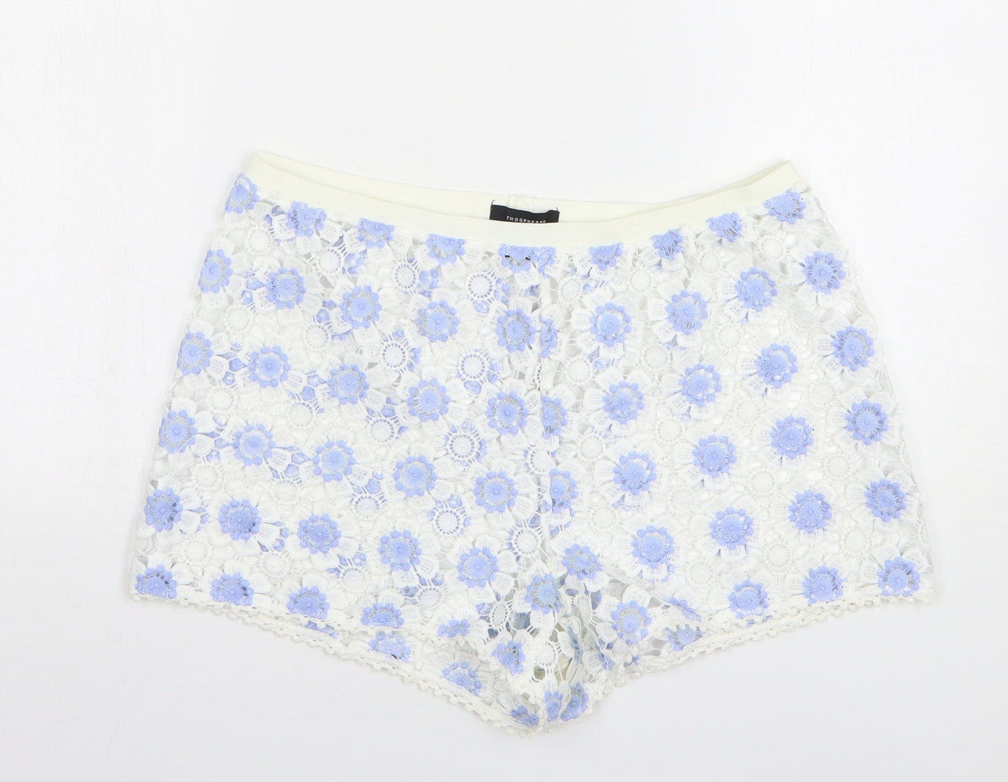 Atmosphere Womens White Floral Polyester Mom Shorts Size M L4 in Regular