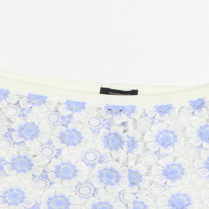 Atmosphere Womens White Floral Polyester Mom Shorts Size M L4 in Regular