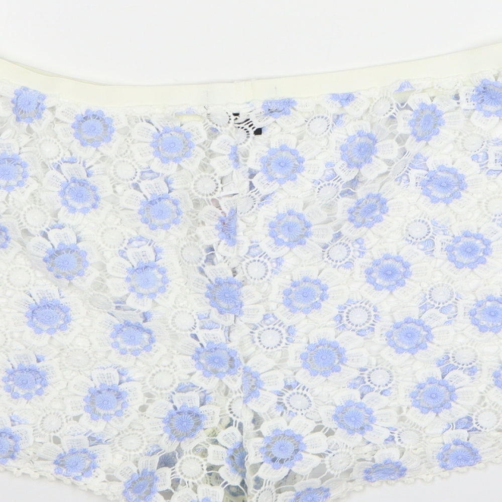 Atmosphere Womens White Floral Polyester Mom Shorts Size M L4 in Regular