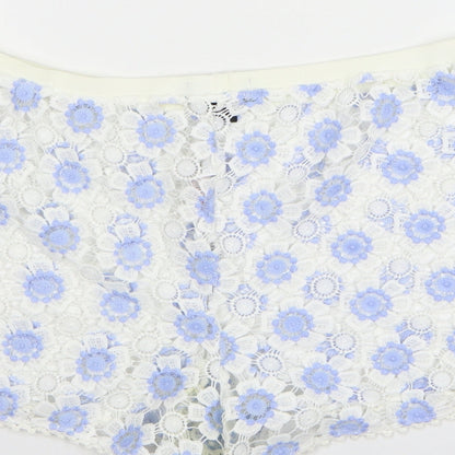Atmosphere Womens White Floral Polyester Mom Shorts Size M L4 in Regular