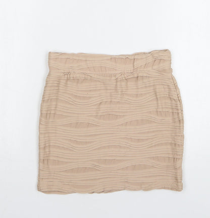 Miss Selfridge Womens Beige Polyester Mini Skirt Size 8