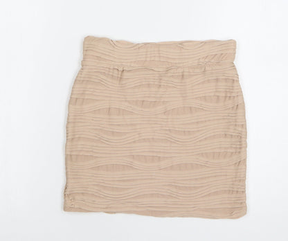 Miss Selfridge Womens Beige Polyester Mini Skirt Size 8