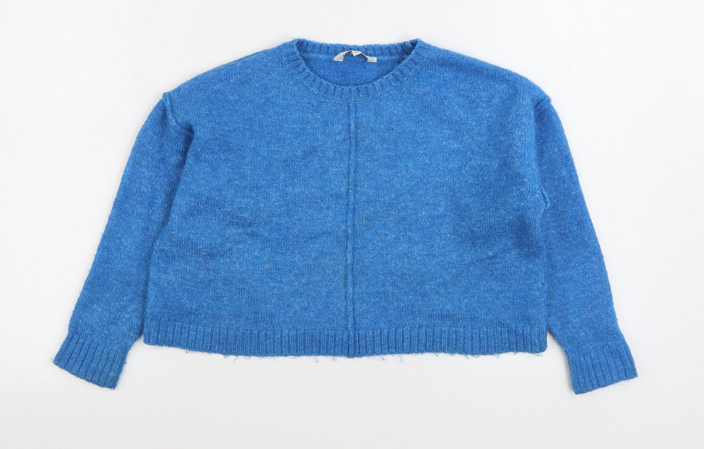Mis E-Vie Girls Blue Round Neck Acrylic Pullover Jumper Size 9-10 Years Pullover