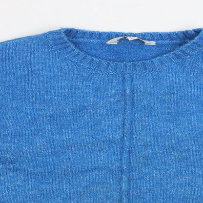 Mis E-Vie Girls Blue Round Neck Acrylic Pullover Jumper Size 9-10 Years Pullover