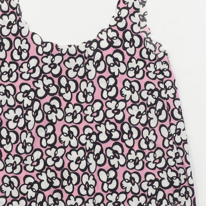 Topshop Womens Pink Geometric Polyester Camisole Tank Size 4 Scoop Neck