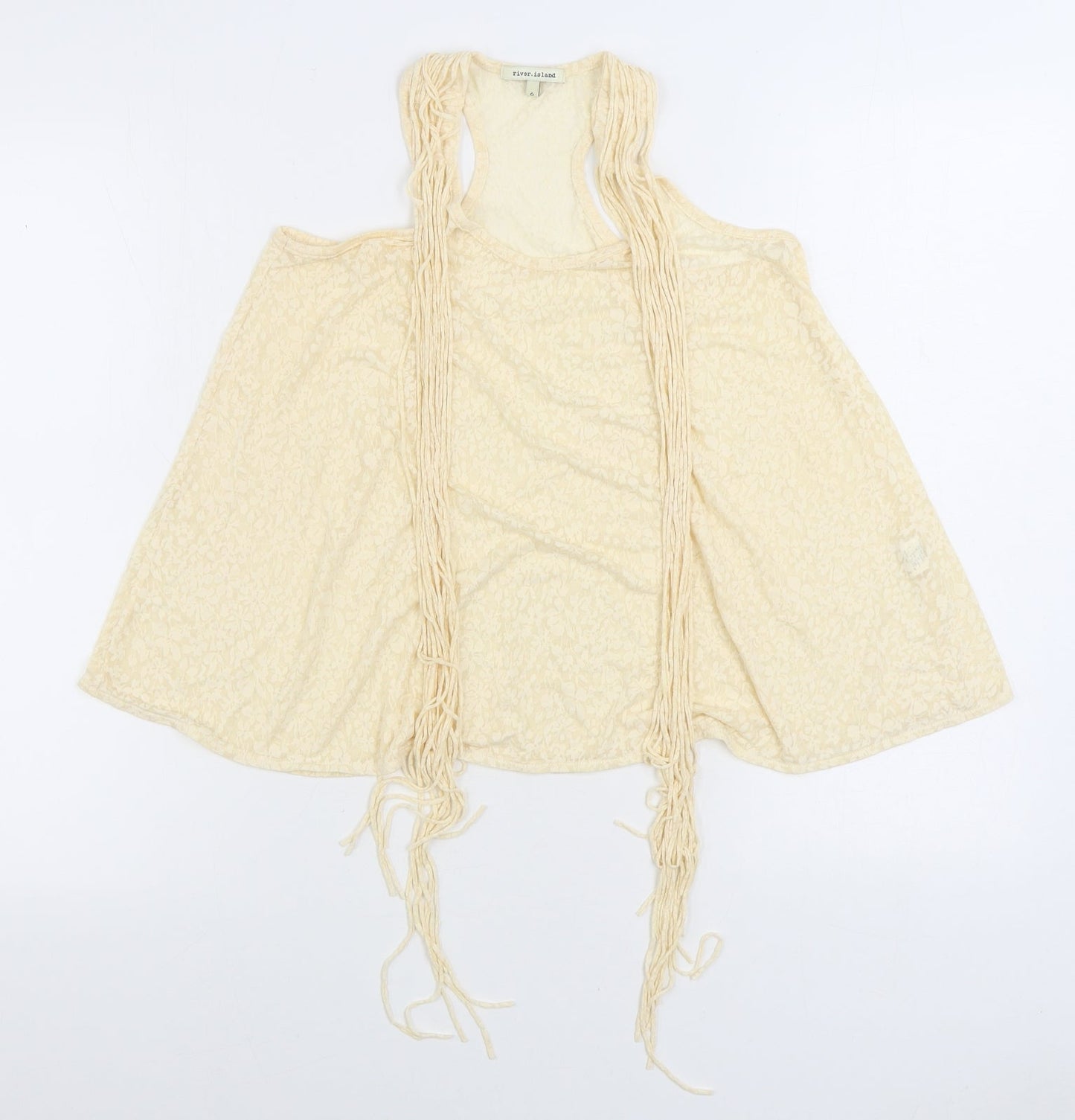 Womens UK Size 6 River Island Beige Basic Tank