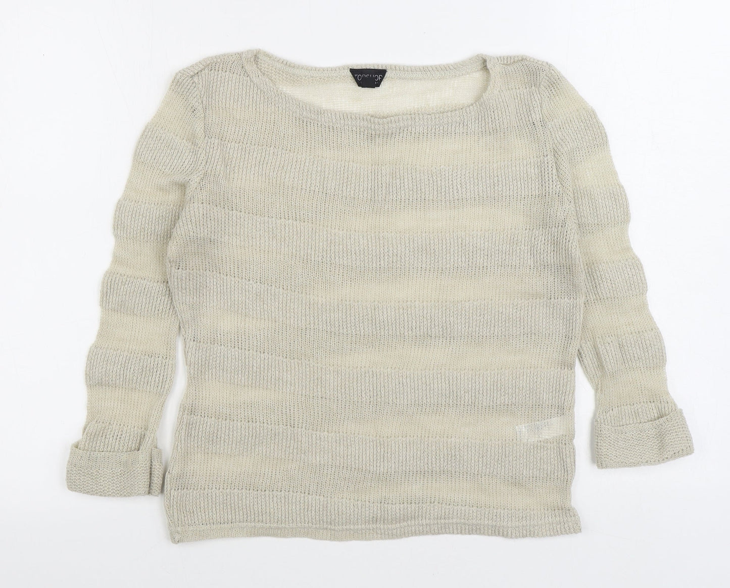 Womens UK Size 8 Topshop Beige Pullover Jumper