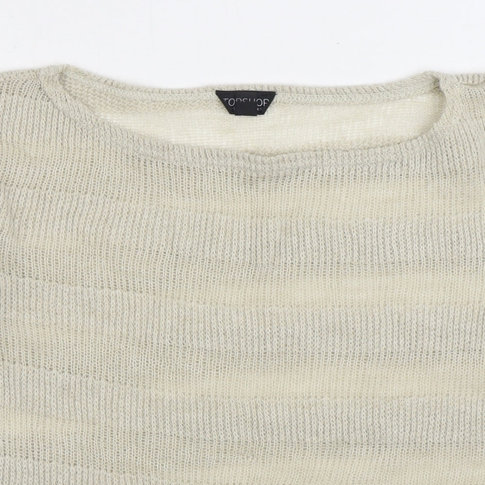 Womens UK Size 8 Topshop Beige Pullover Jumper