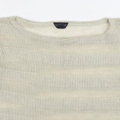 Womens UK Size 8 Topshop Beige Pullover Jumper