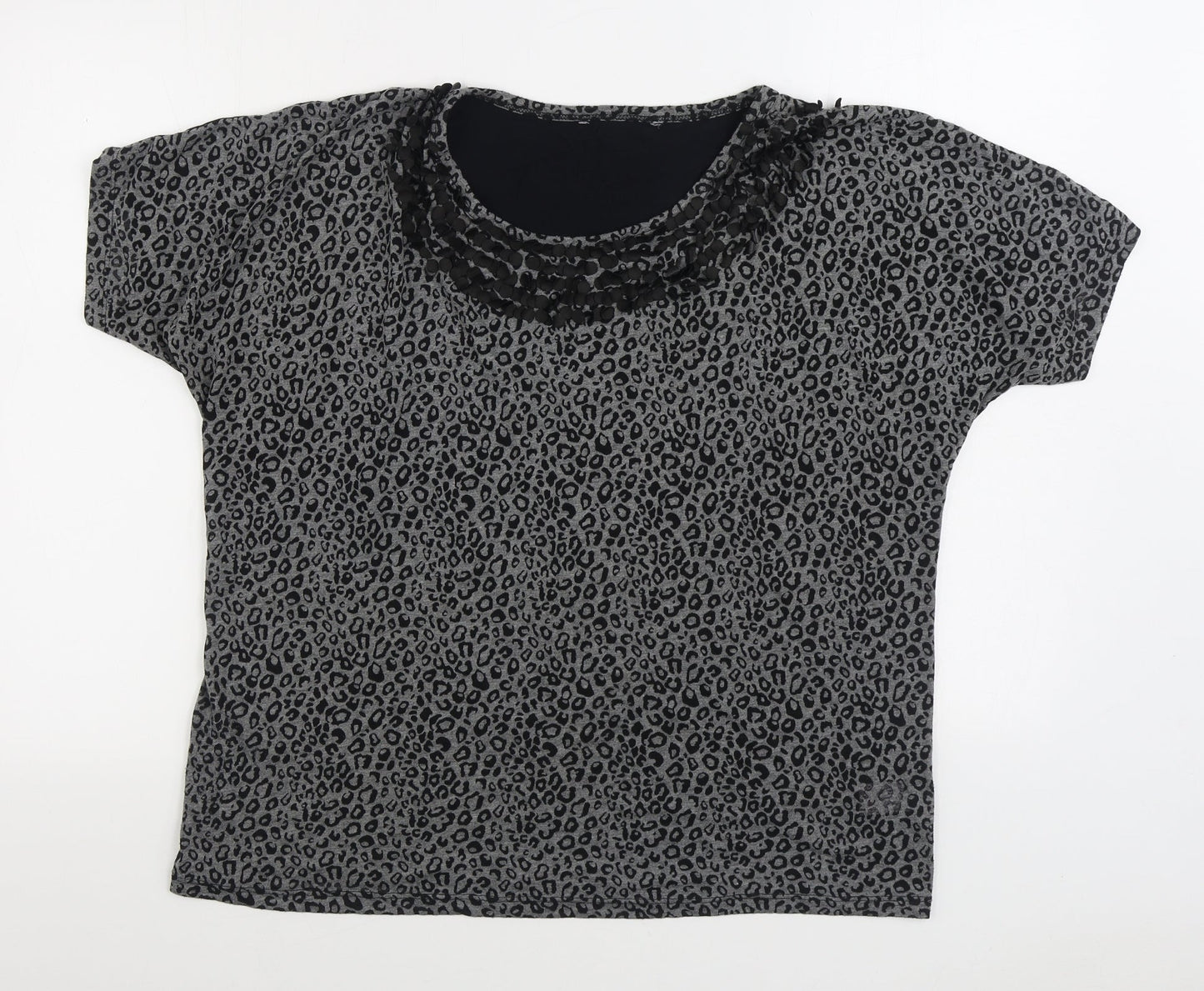 Womens UK Size 18 Preworn Black Basic T-Shirt