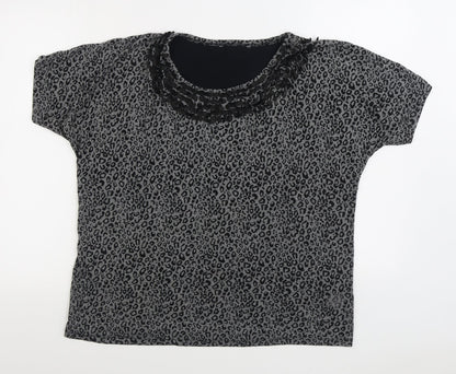 Womens UK Size 18 Preworn Black Basic T-Shirt