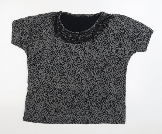 Womens UK Size 18 Preworn Black Basic T-Shirt