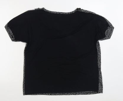 Womens UK Size 18 Preworn Black Basic T-Shirt