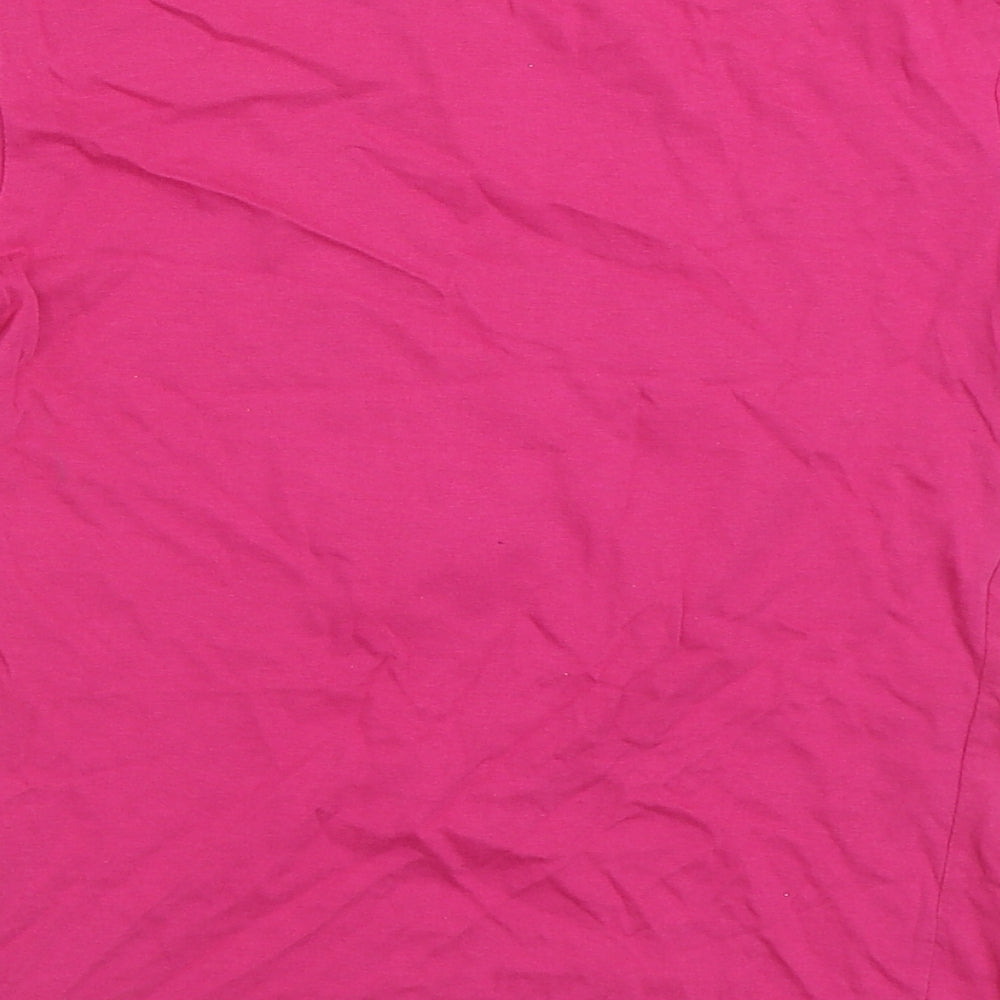 Texmania Girls Pink 100% Cotton Basic T-Shirt Size 6 Years Round Neck Pullover - Cat