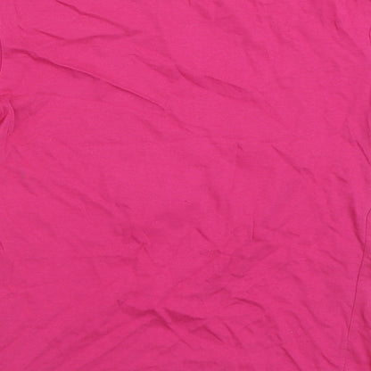 Texmania Girls Pink 100% Cotton Basic T-Shirt Size 6 Years Round Neck Pullover - Cat