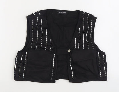 Womens UK Size S PRETTYLITTLETHING Black Gilet