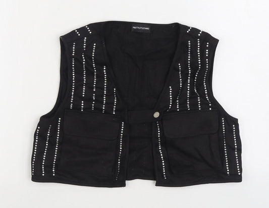 Womens UK Size S PRETTYLITTLETHING Black Gilet
