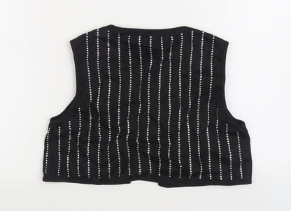 Womens UK Size S PRETTYLITTLETHING Black Gilet