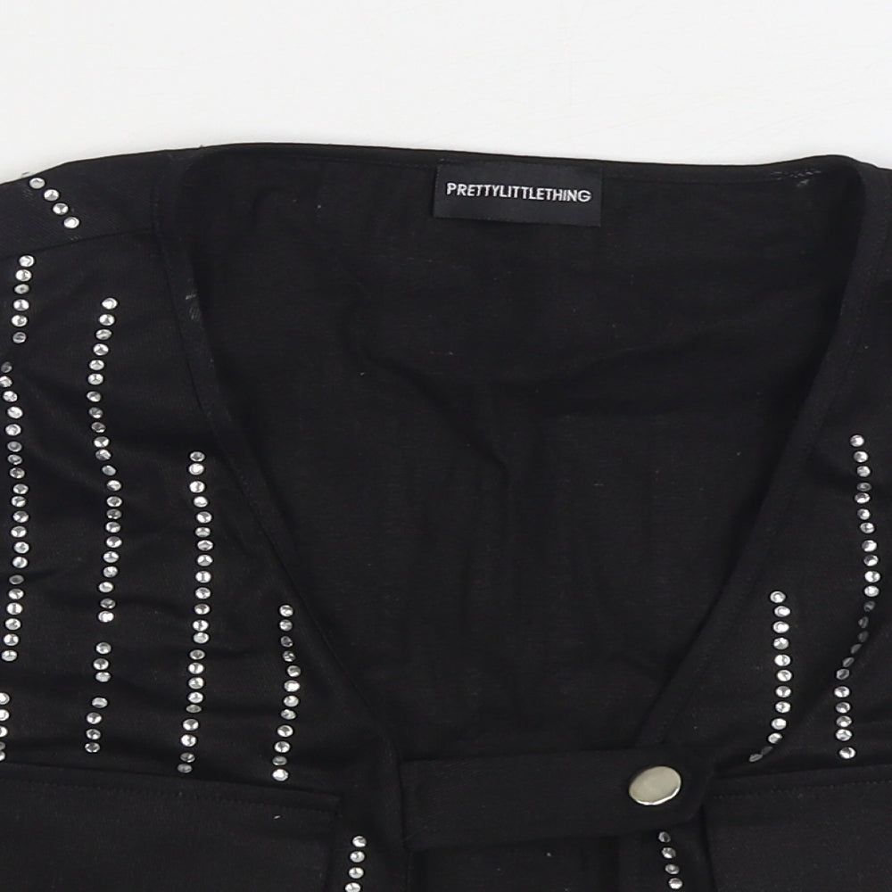 Womens UK Size S PRETTYLITTLETHING Black Gilet