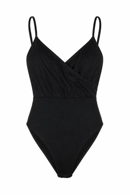Womens UK Size 10 New Look One-Piece Black Bodysuit