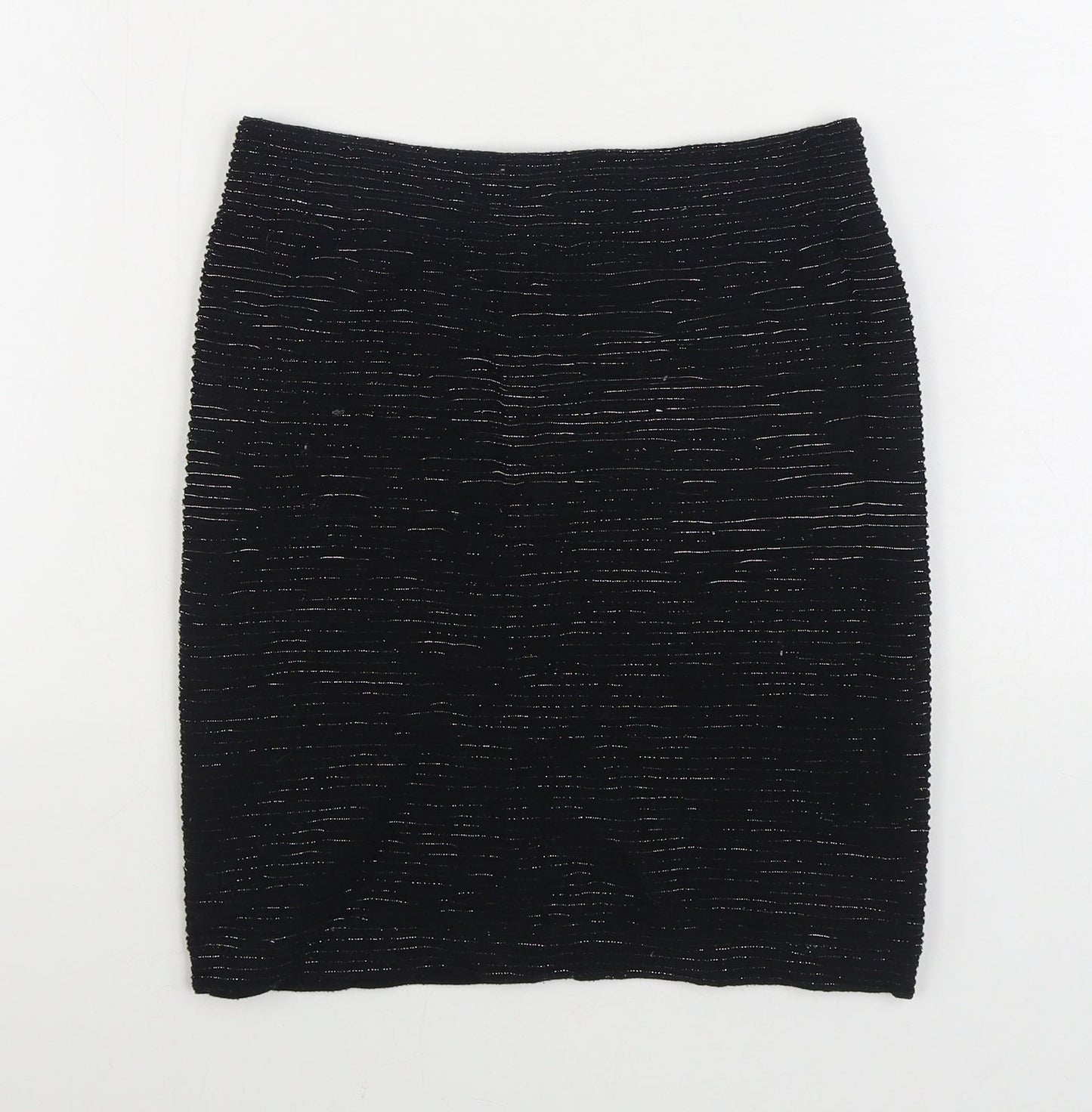 New Look Womens Black Nylon Straight & Pencil Skirt Size S