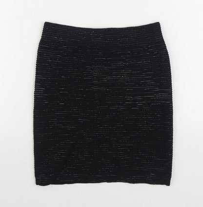 New Look Womens Black Nylon Straight & Pencil Skirt Size S