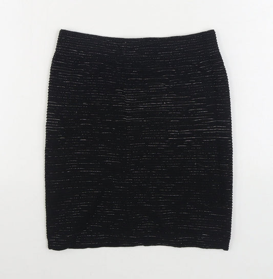 New Look Womens Black Nylon Straight & Pencil Skirt Size S