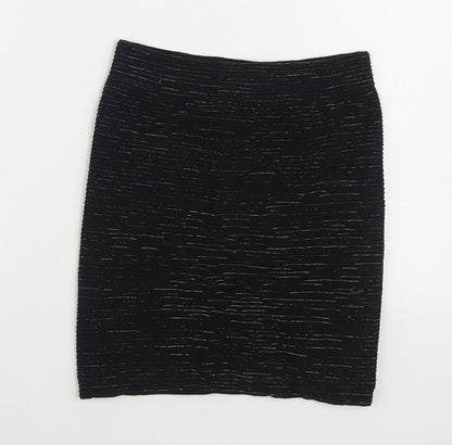 New Look Womens Black Nylon Straight & Pencil Skirt Size S