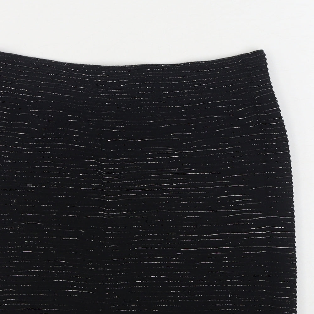 New Look Womens Black Nylon Straight & Pencil Skirt Size S