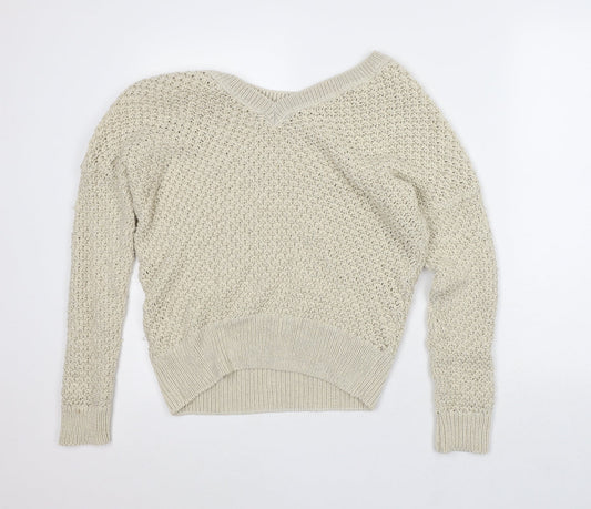 Womens UK Size M NEXT Beige Pullover Jumper
