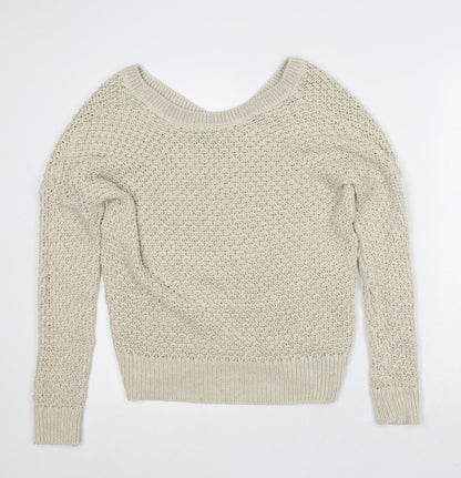 Womens UK Size M NEXT Beige Pullover Jumper