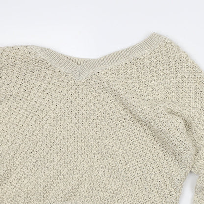 Womens UK Size M NEXT Beige Pullover Jumper