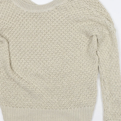 Womens UK Size M NEXT Beige Pullover Jumper